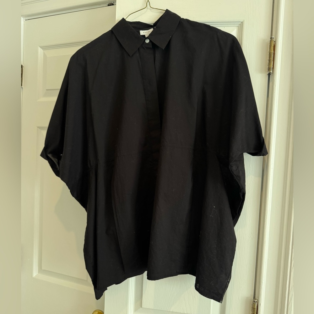 NWT Rhode Beatrice Blouse. Black. Size S.